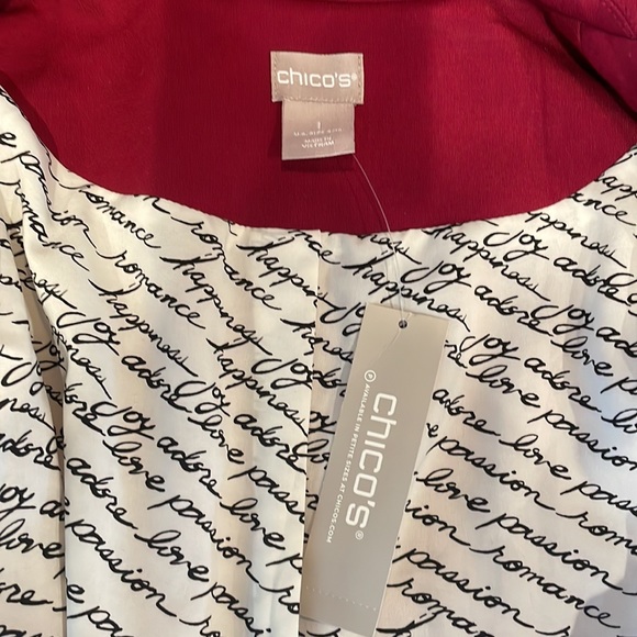 Chico’s LS jacket ponte mulberry red Size 1 8 M - Picture 15 of 16